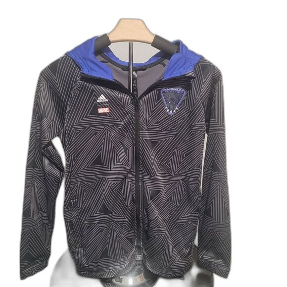 Adidas Marvel Black Panther Hooded Track Jacket Youth size M - Picture 1 of 5